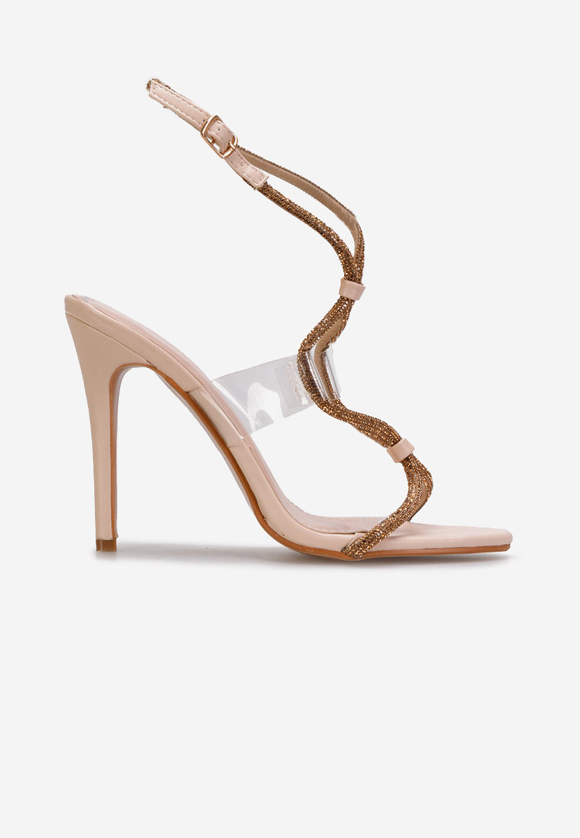 Sandales à talon fin beige Yulina V2
