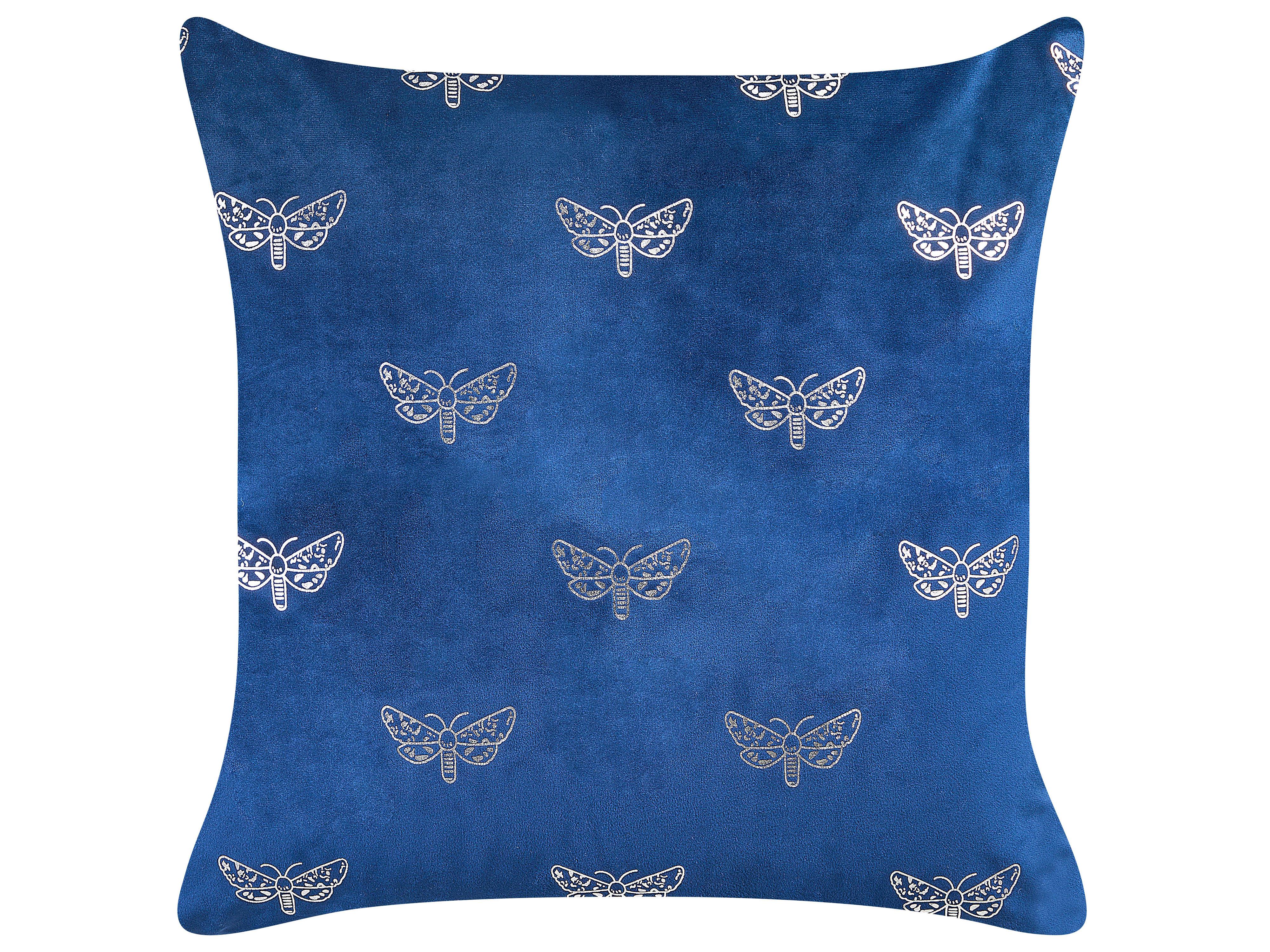 Set van 2 sierkussens YUZURI Fluweel 45 x 45 cm Marineblauw dierenprint