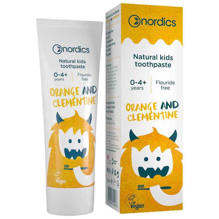 Zahnpasta Kids Orange-Clementine ohne Fluor Nordi., 50 ml