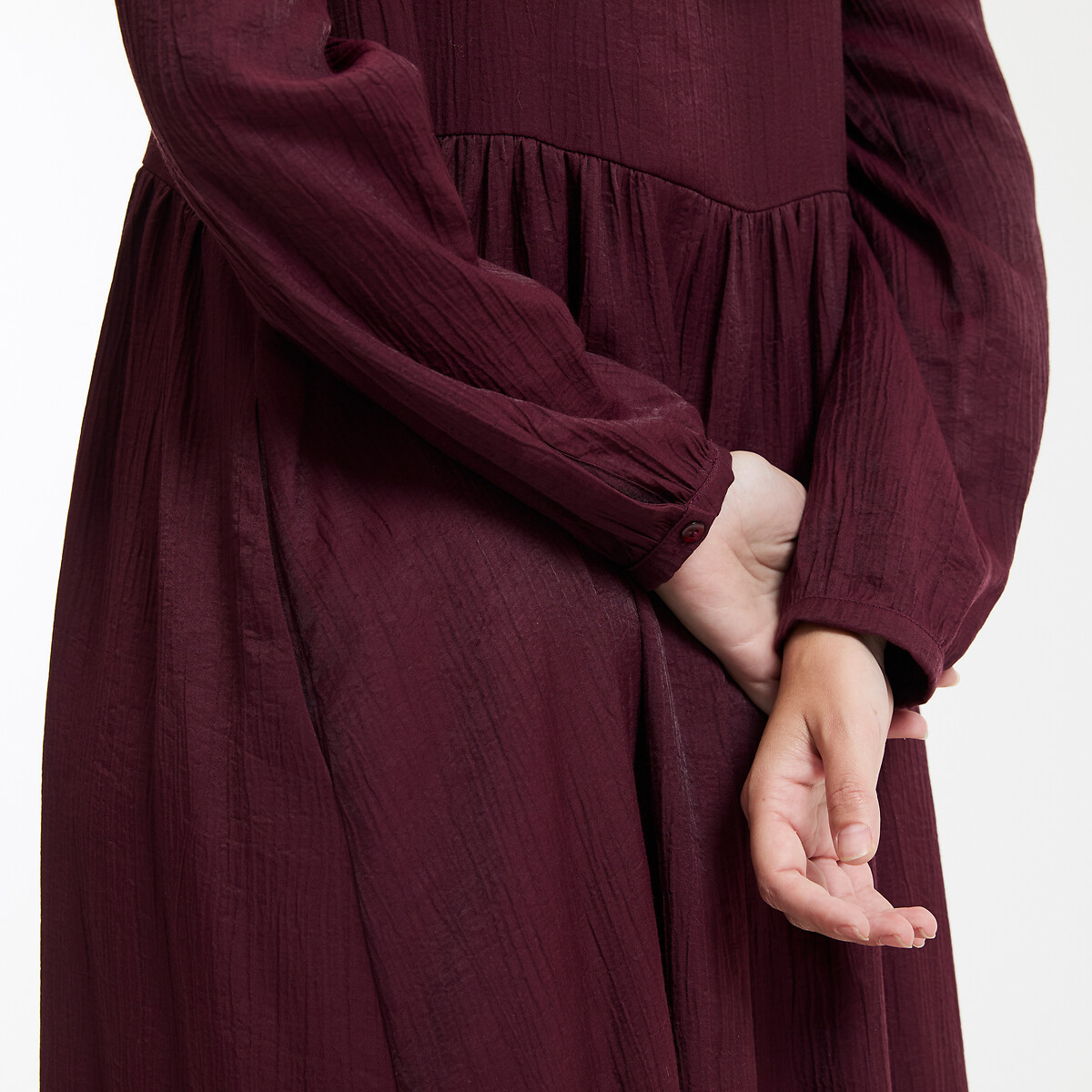 COLEÇÕES LA REDOUTE<br>Vestido longo, mangas compridas. Assinatura SUZIE