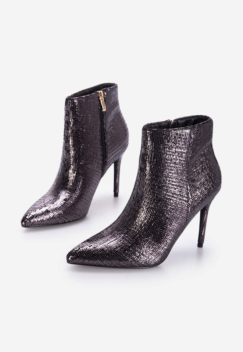 Bottines à talon fin gris Zarate