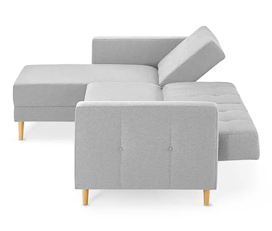 Federkern-Eckschlafsofa »Just Relax« mit Stauraumbank, hellgrau