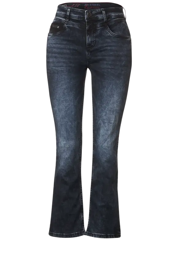 Casual Fit Kick Flared Jeans - blue black random wash
