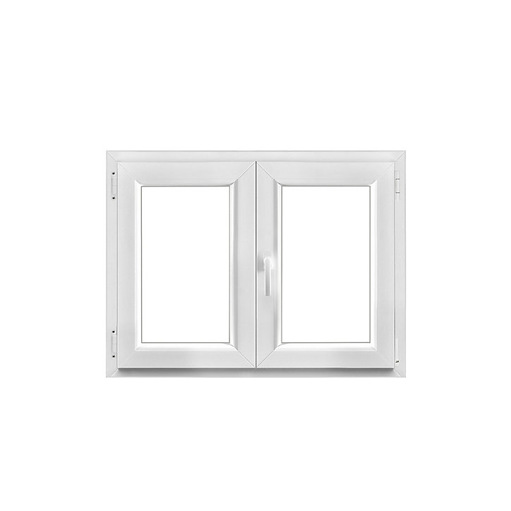 Fenêtre PVC 2 vantaux oscillo-battant GoodHome blanc - l.100 x h.75 cm