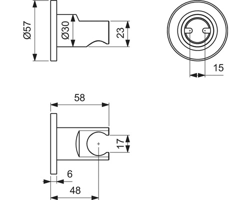 Wandbeugel Ideal Standard Idealrain Atelier chroom BC806A2