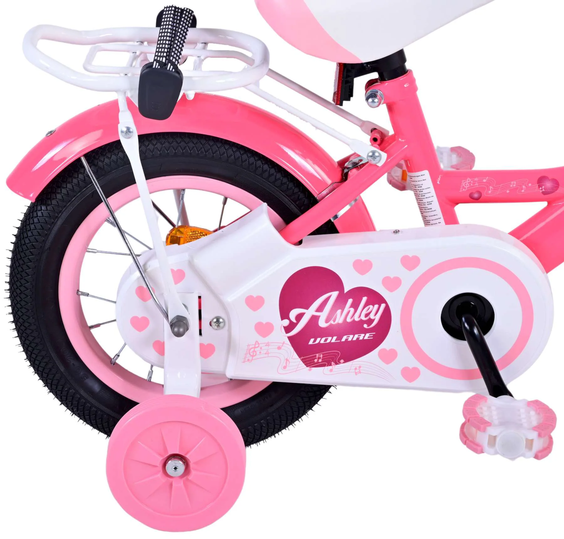 Kinderfahrrad Ashley für Mädchen 12 Zoll Kinderrad in Rot/Rosa