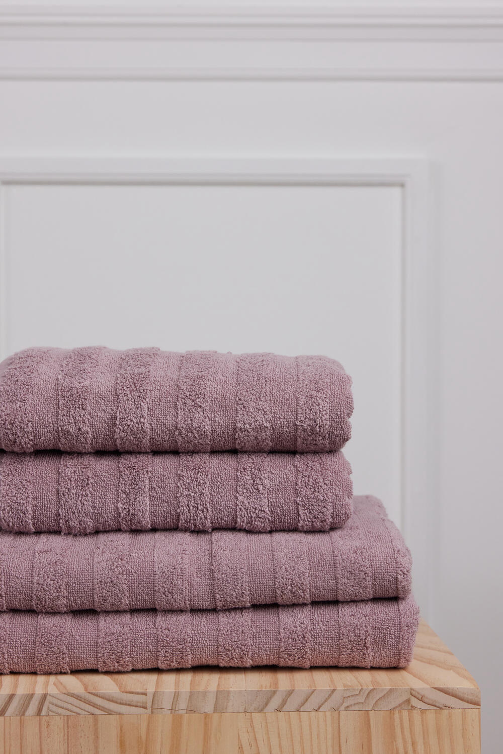 Bahne Interior  Terry Stripe håndklæde sæt, Plum - 4 stk.