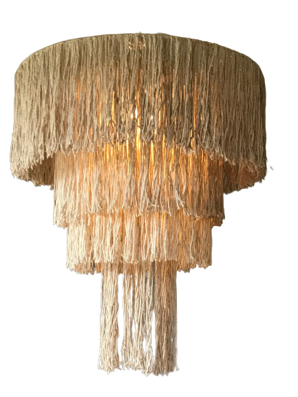 XXL Macramehanglamp XXL Kroonluchter touw naturel 90 cm