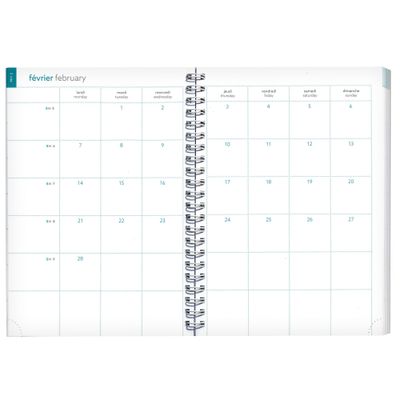 Agenda de bureau Mini Labo EasyTime 21S Spiralé - 1 semaine sur 2 pages - 15 x 21 cm - Blanc - Exacompta