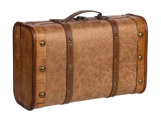Valise en bois marron 38x23x13