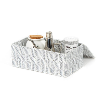 Boîte de rangement avec couvercle Stan L blanche
