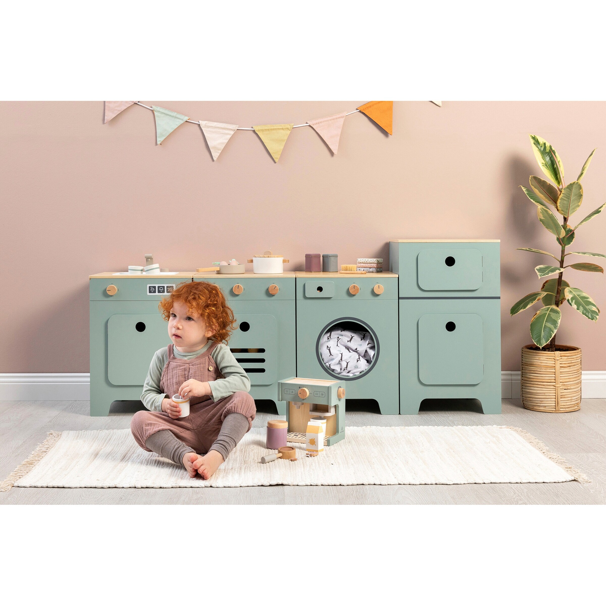 MUSTERKIND Kinderwaschmaschine Mix & Match salbei/natur