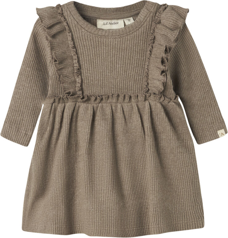 Lil' Atelier NBFSOPHIA SIN LS BODY DRESS LIL Shitake