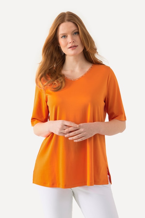 T-Shirt, A-Linie, V-Ausschnitt, Halbarm, Pima Cotton