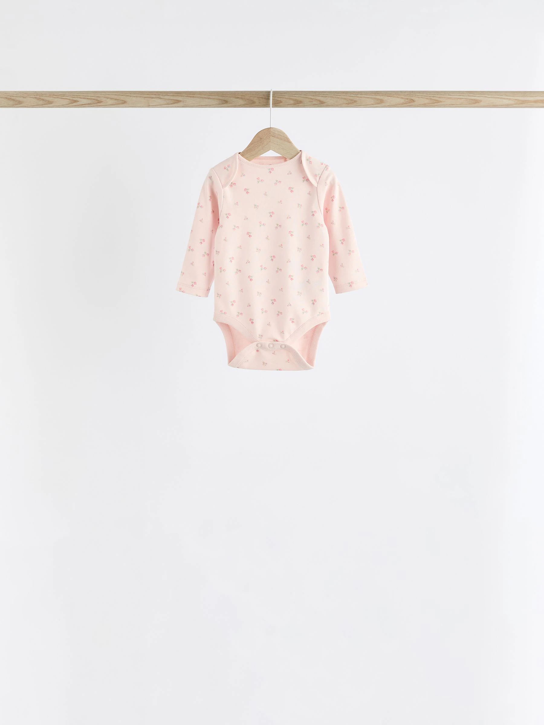 Roze met konijnen - Babyrompertjes met lange mouwen