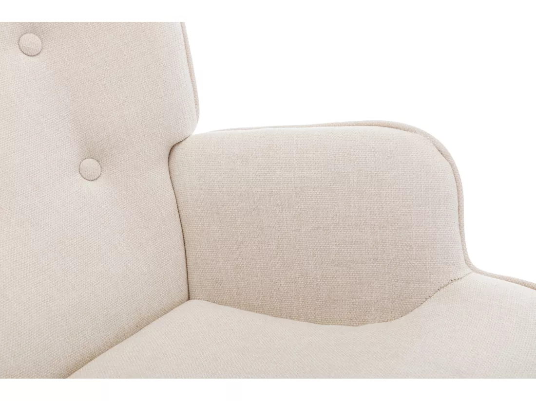 Fauteuil à bascule en tissu chiné beige ELMINA II