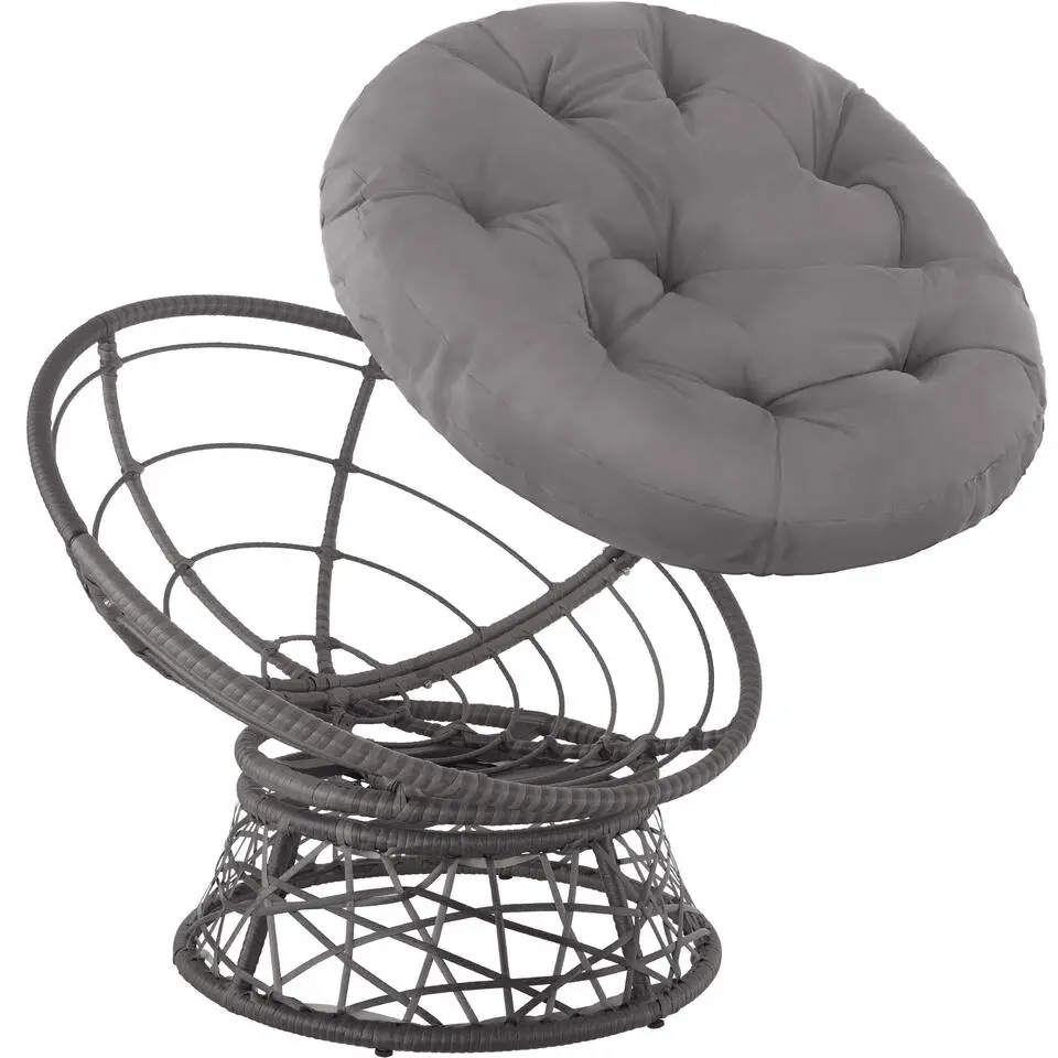 tectake Wicker fauteuil Gargano draaibaar, Grijs