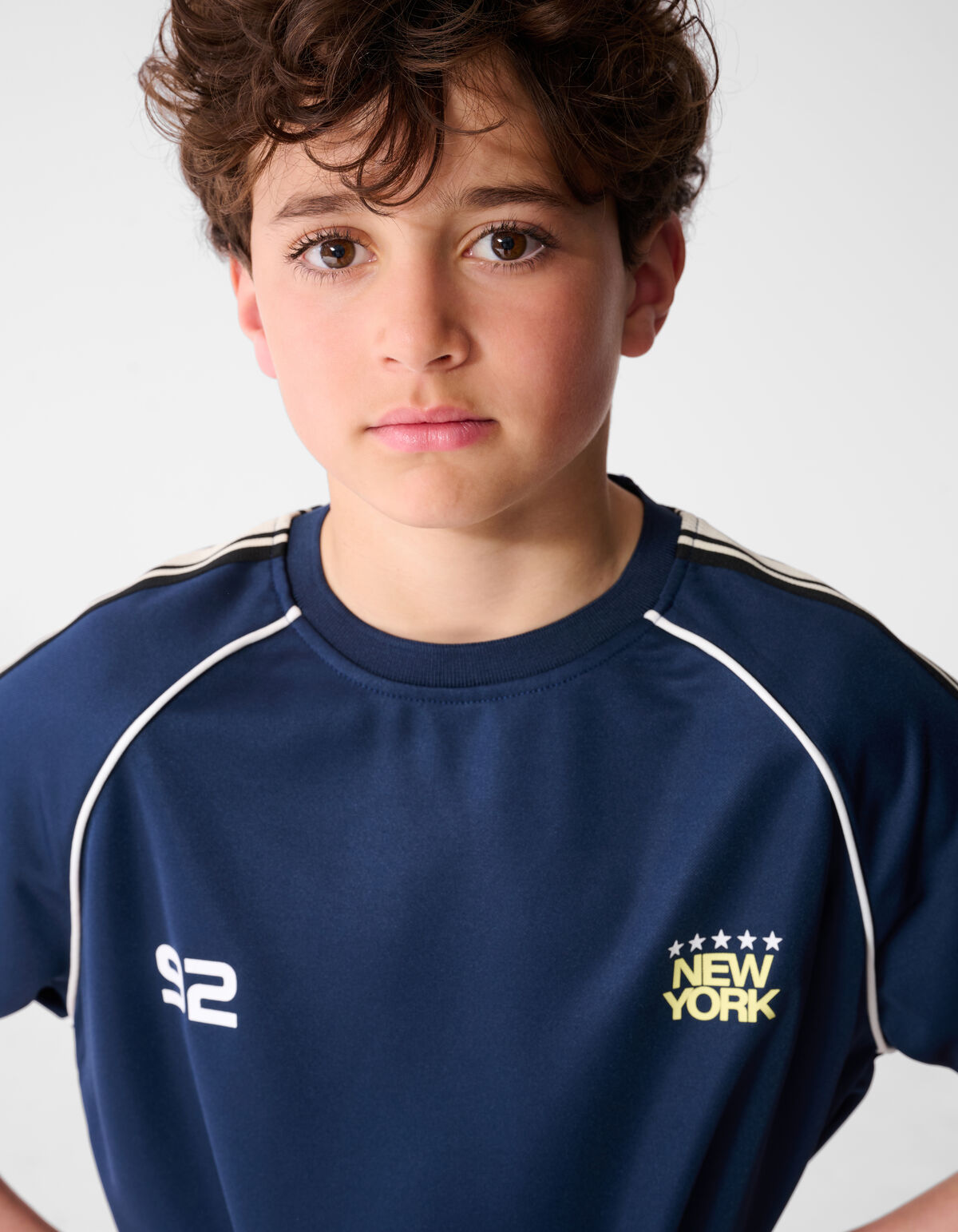 Sporty Tape T-shirt Donkerblauw
