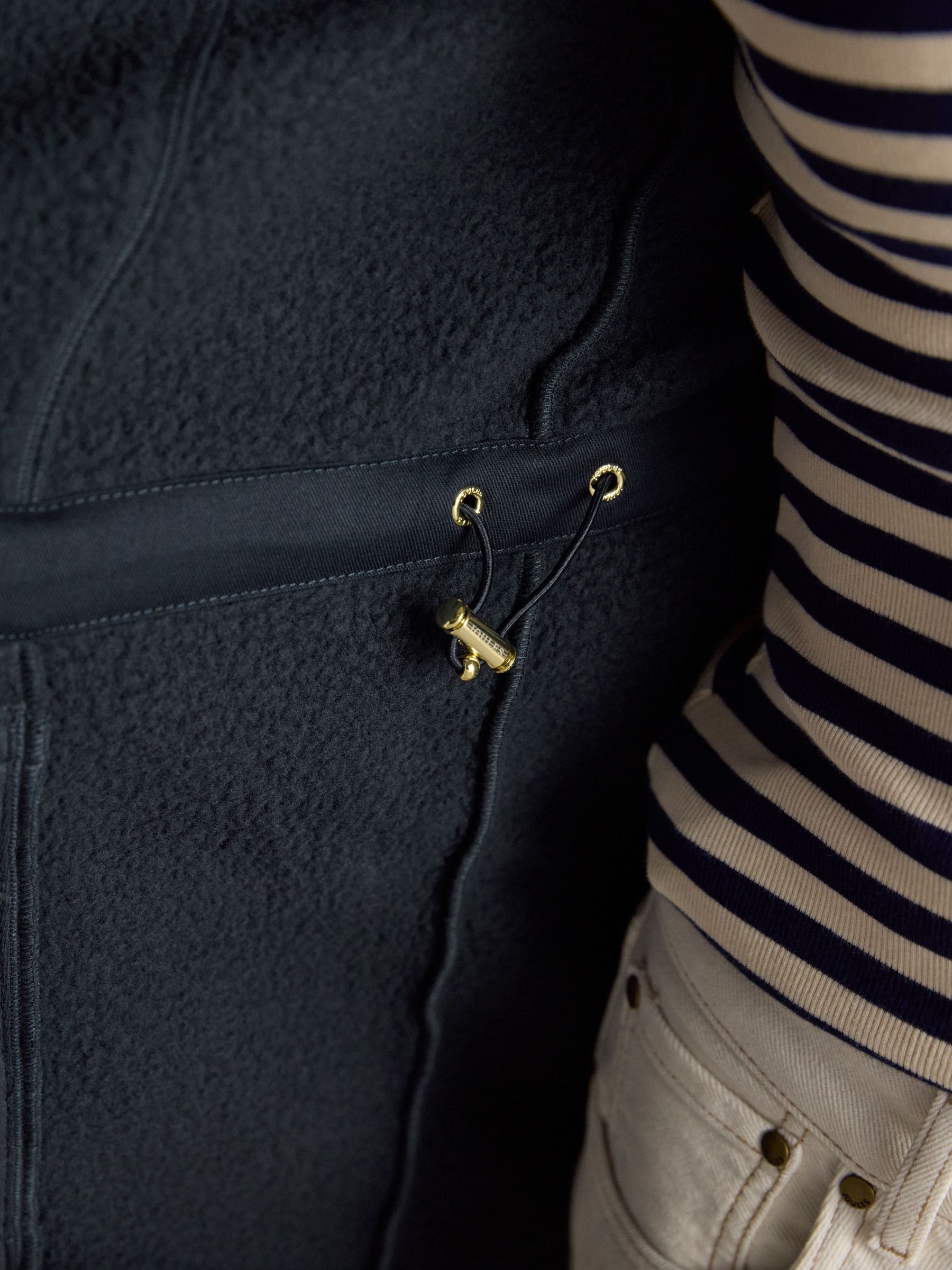 Marineblauw - Heritage fleece met doorlopende rits
