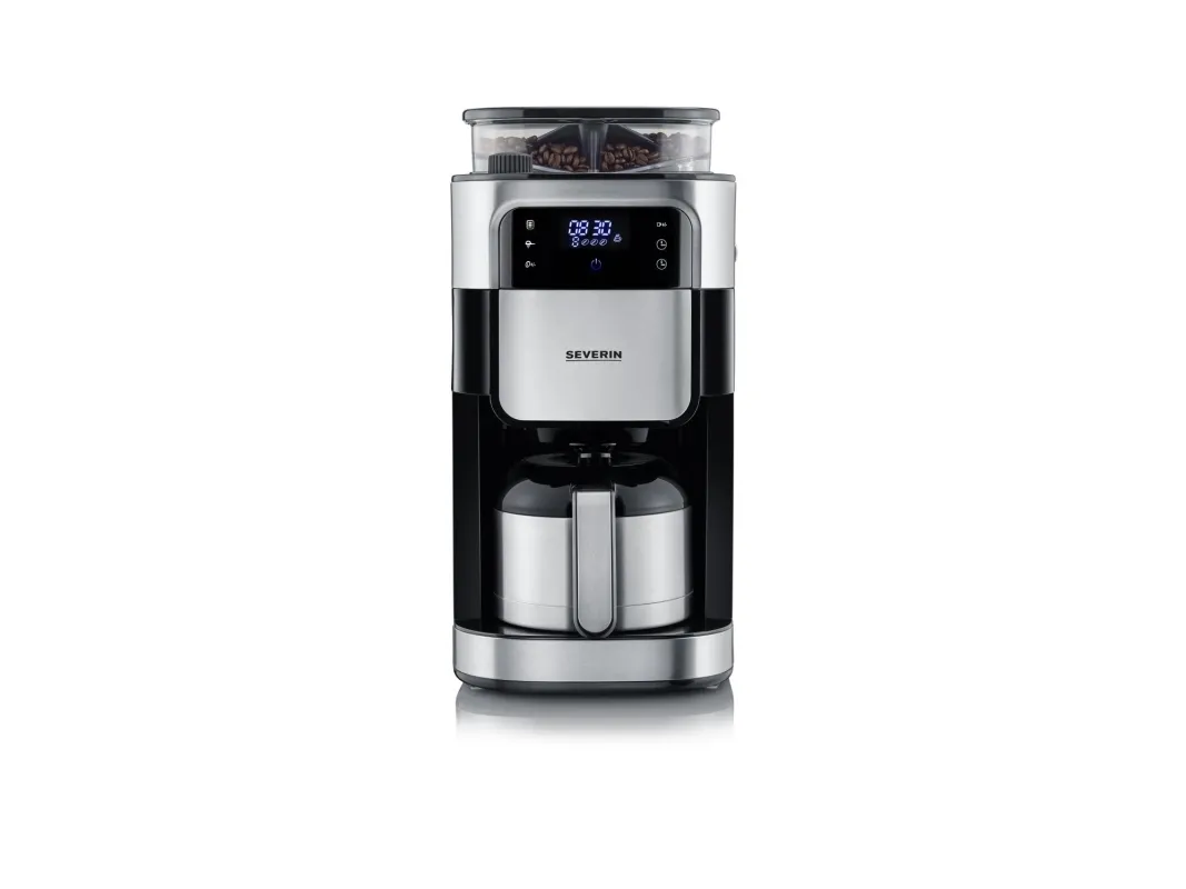 SEVERIN KA 4814 - Kaffemaskine - 8 kopper - børstet rustfrit stål/sort