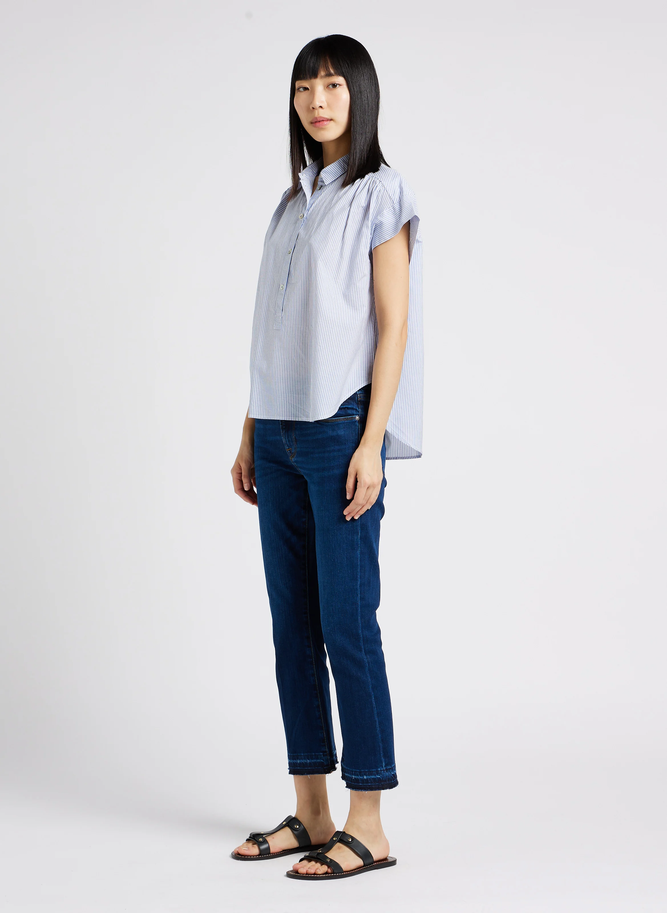Jean cropped évasé | Jean Délavé