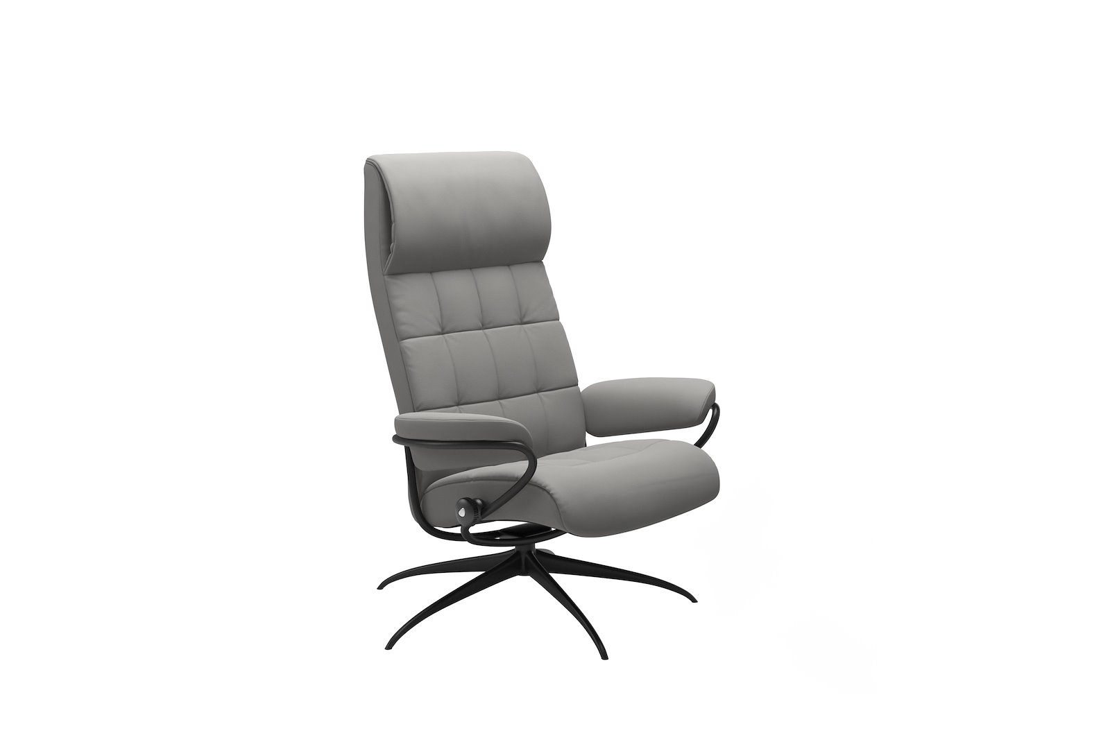 London lenestol Hud Paloma Silver Grey - Star- Matt Black