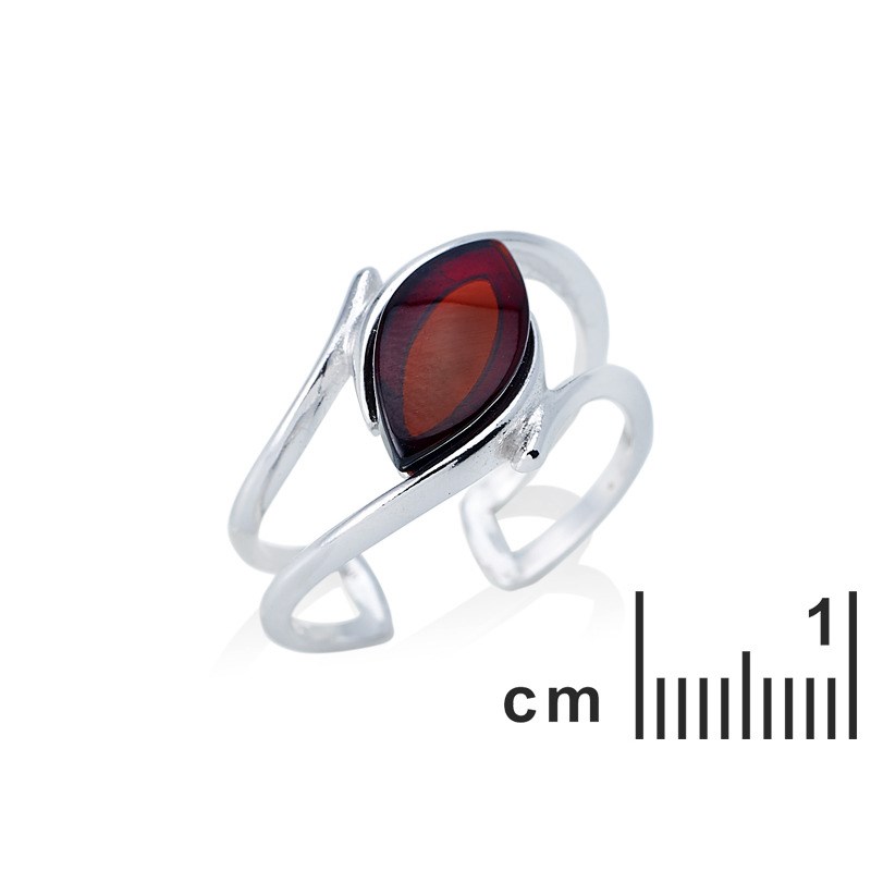 BAGUE ARGENT AMBRE