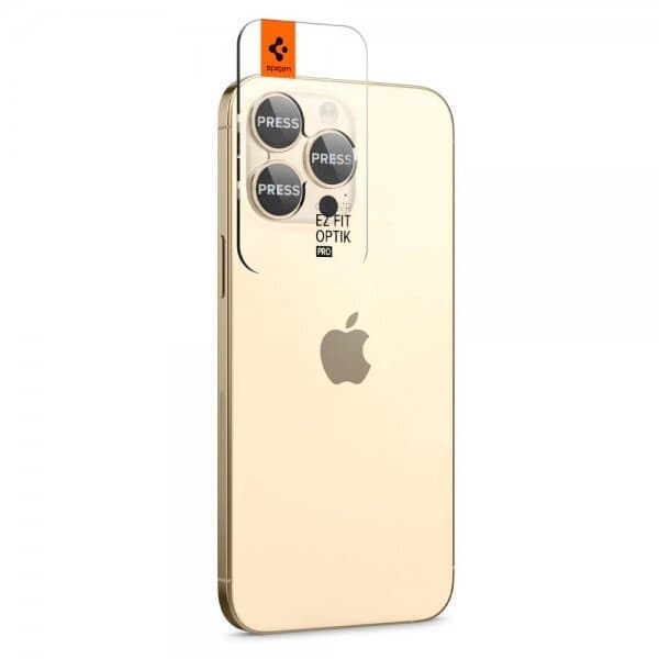 Spigen iPhone 14 Pro/iPhone 14 Pro Max Kameralinsebeskytter GLAS.tR EZ Fit Optik Pro Guld 2-pak