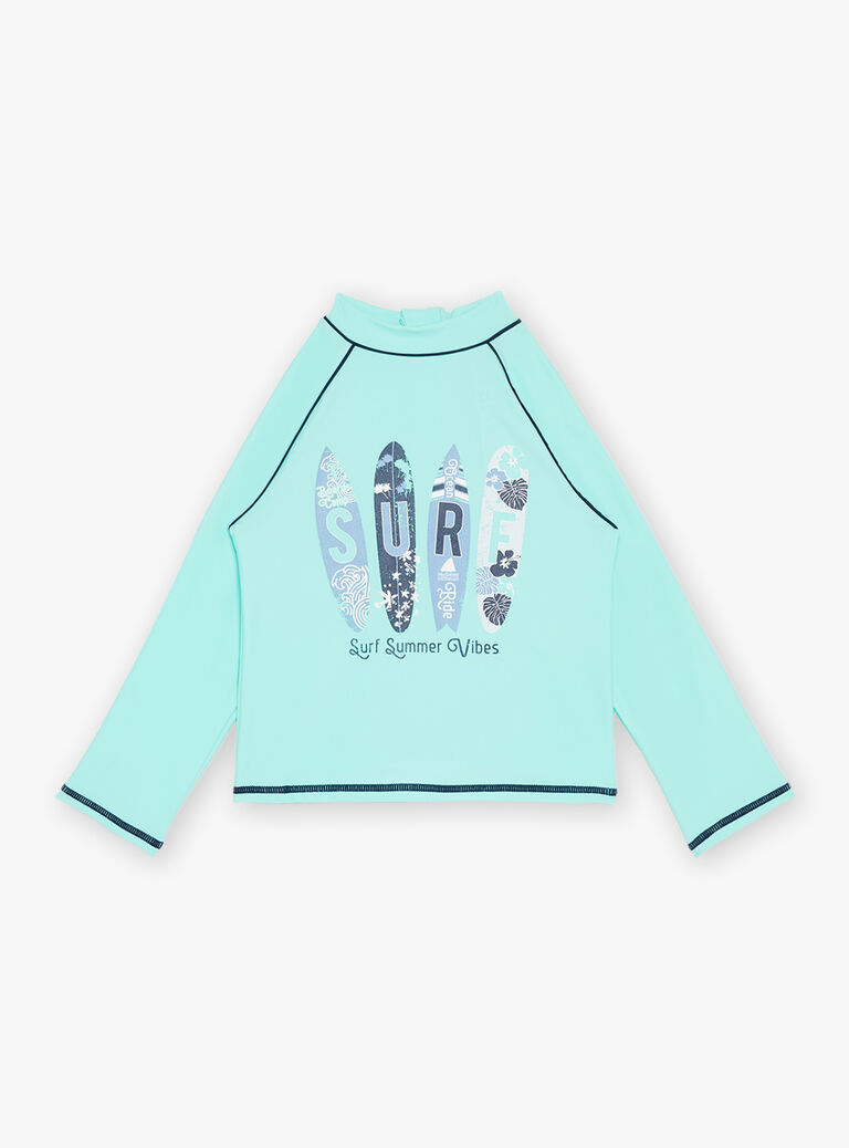 T-shirt de bain menthe à motif fantaisie