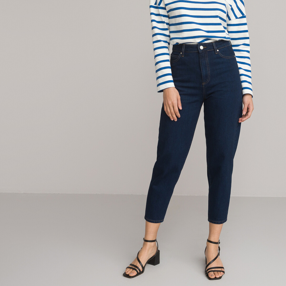 COLEÇÃO LA REDOUTE<br>Calça jeans mom, cintura alta