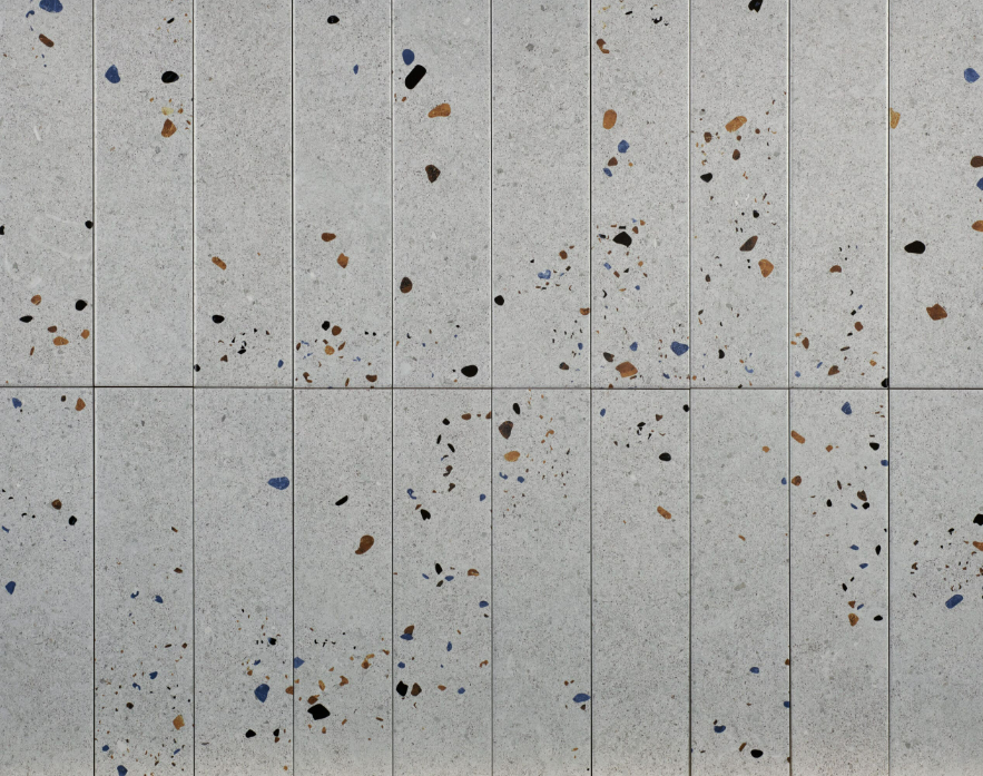DTG Terrazzo wandtegel 7.5x30cm grijs mat