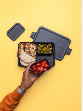 Make & Take Bento Lunchbox, large, kunststof - Dark Grey