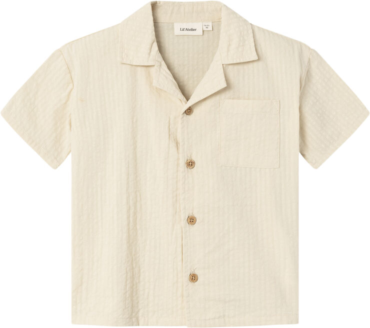 Lil' Atelier NMMHOMAN SS LOOSE SHIRT LIL Bleached sand