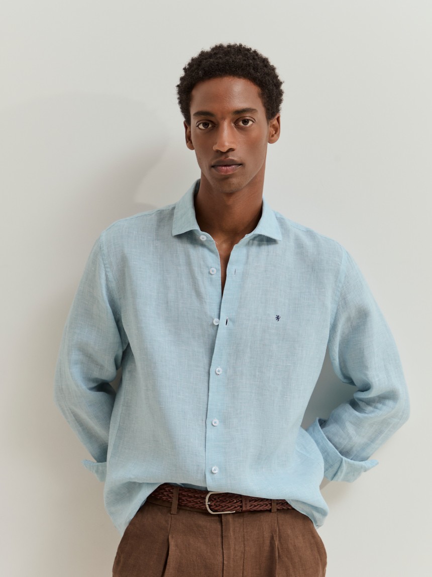 Camisa slim fit em linho