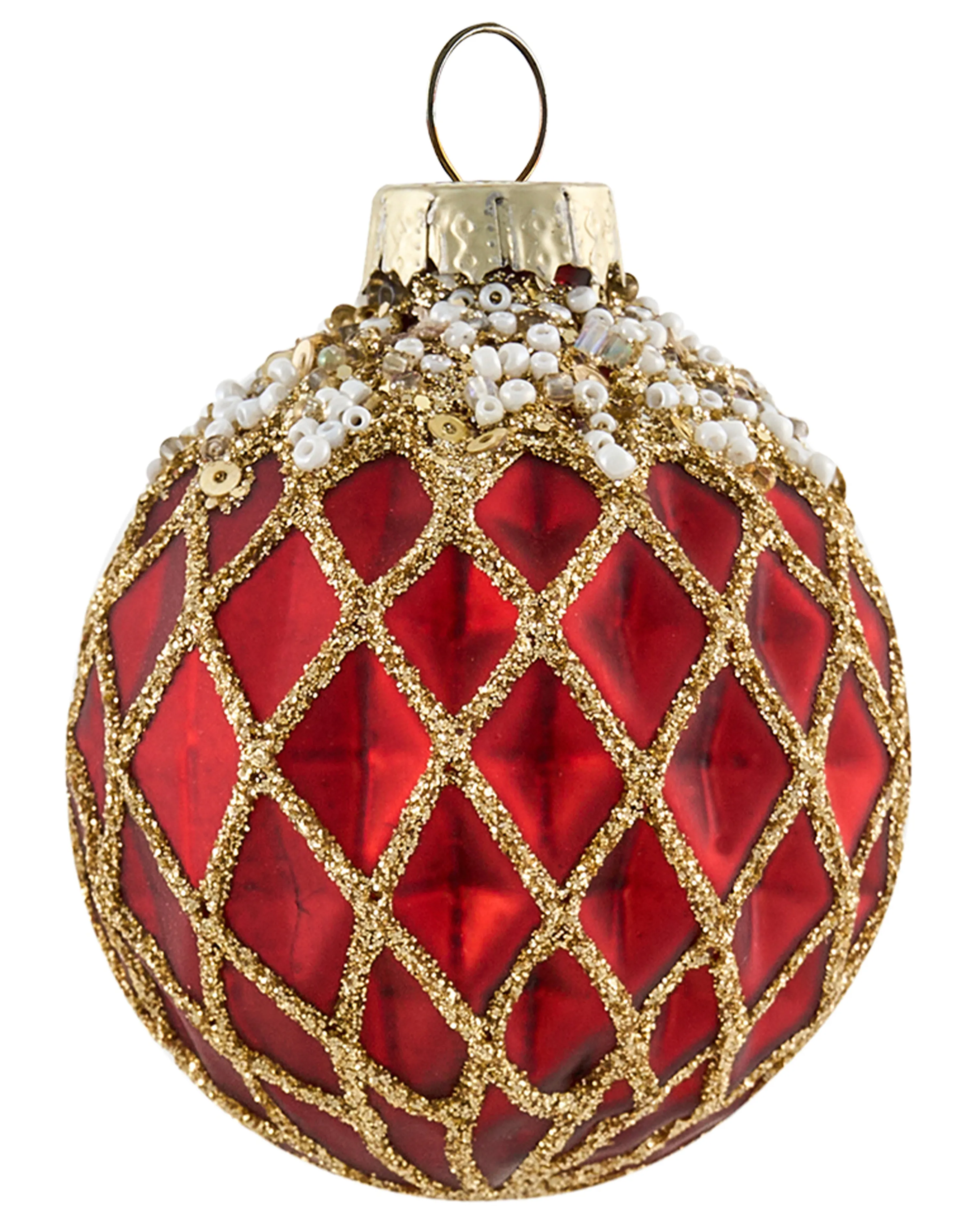 Set van 50 kerstballen SPARKLE Glas Rood/goud