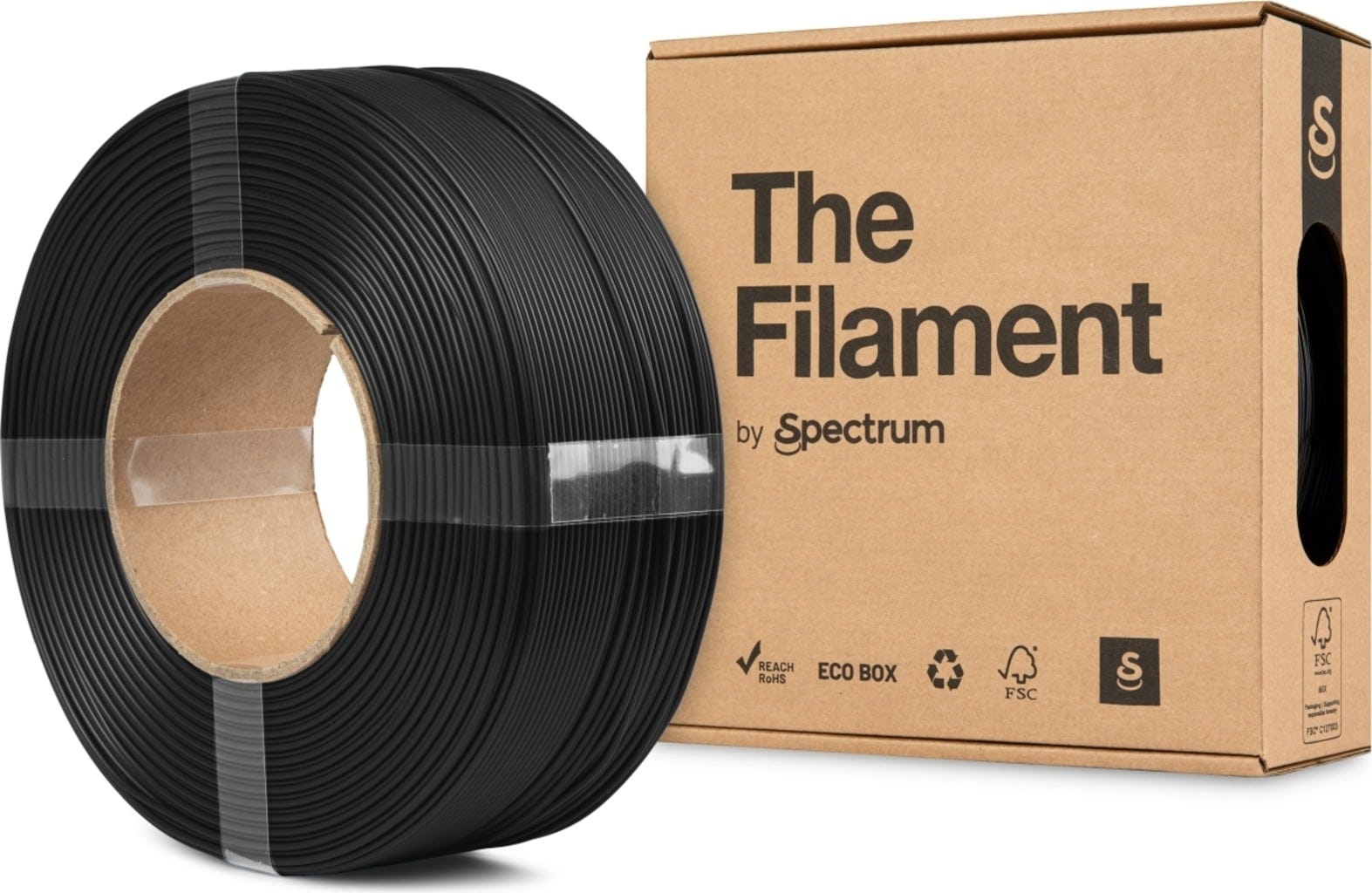 The Filament  Refill PLA Matte Stealth Black, 1,75 mm / 1000 g    Mattes PLA ohne Spule für funktionale & dekorative Anwendungen in Stealth Black
