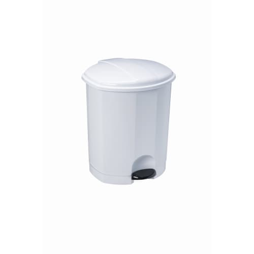 Poubelle plastique à pédale 12L blanc Medial