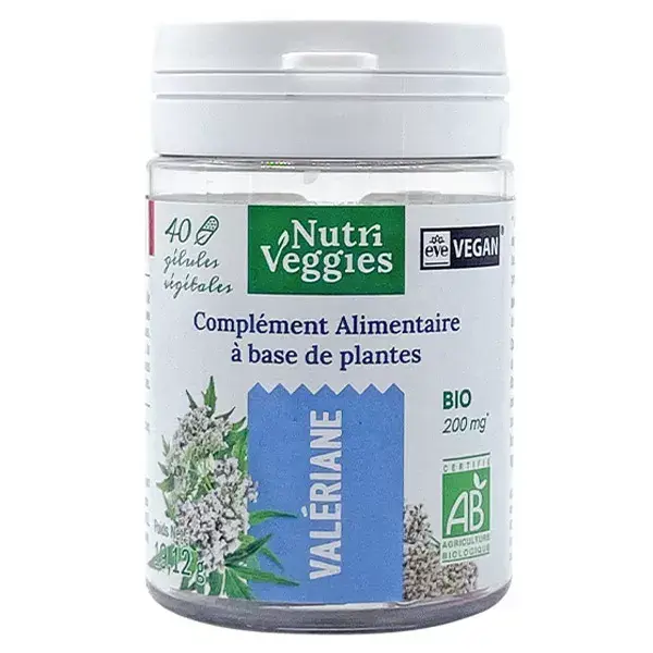 Nutriveggies Suplemento Alimentar Orgânico de Valeriana para Dormir - 40 cápsulas