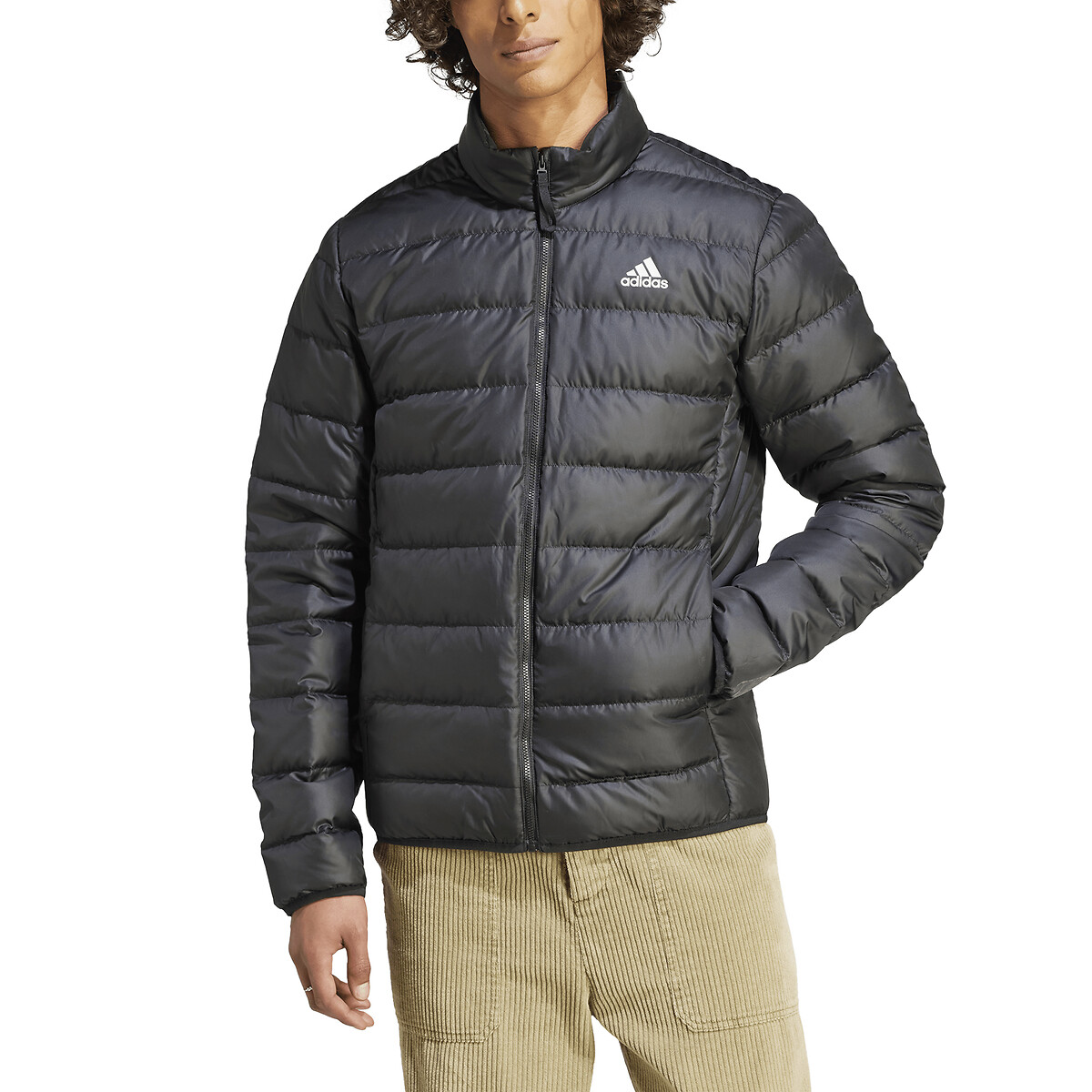adidas Performance<br>Jaqueta de plumas leve com zíper, sem capuz Essentials