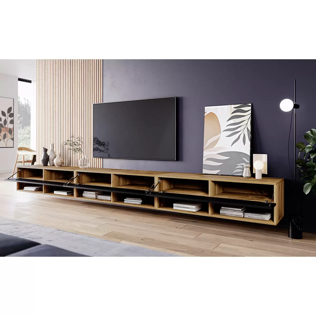 Lowboard Pula A300 Eiche,schwarz