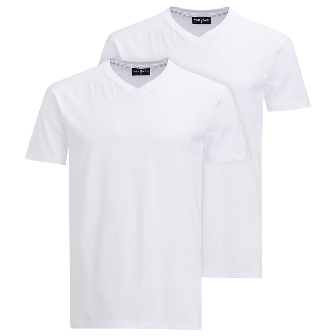 VanVaan 2 Herren T-Shirts mit V-Ausschnitt weiss