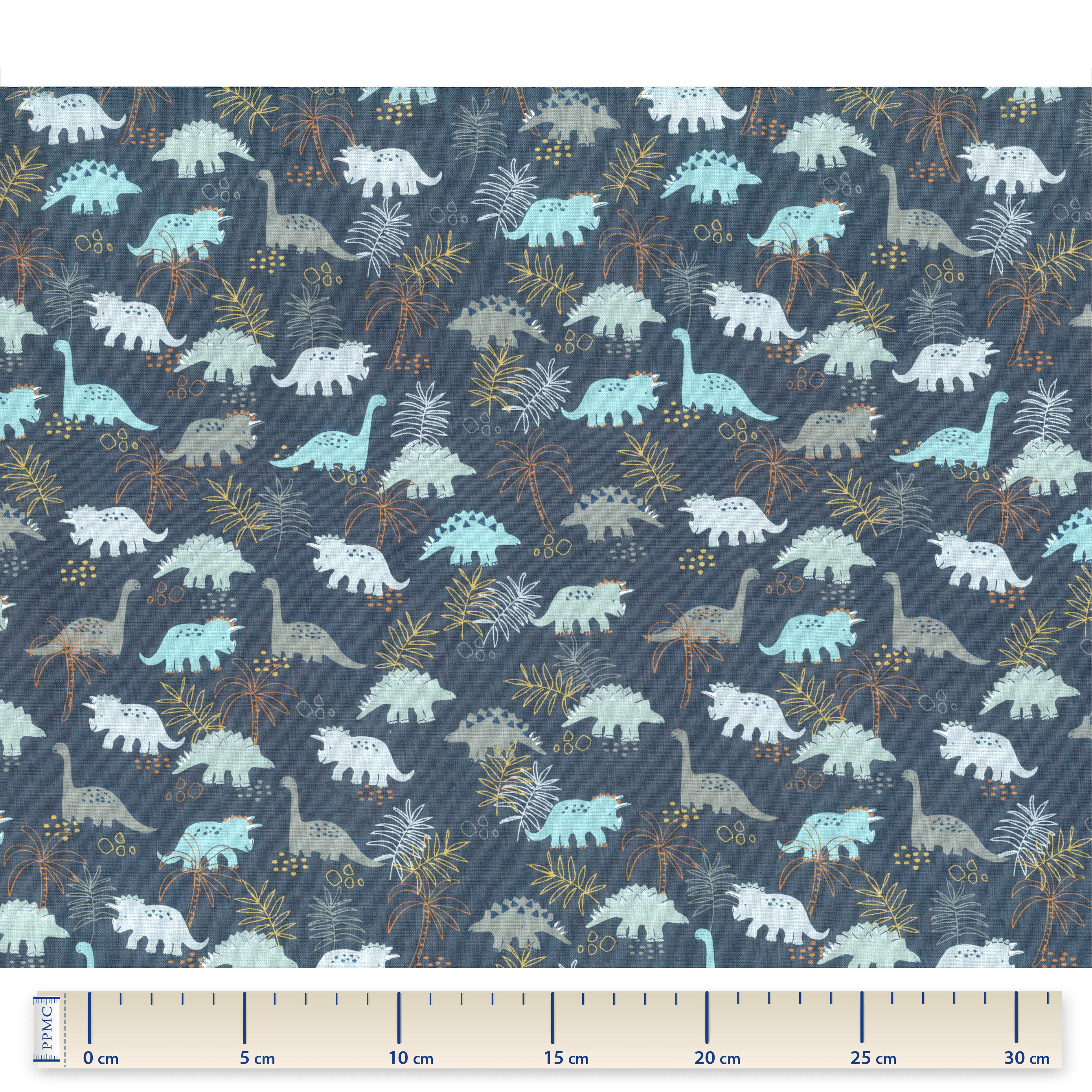 Tissu Coton Au Mètre Dino Bleu Ex1063