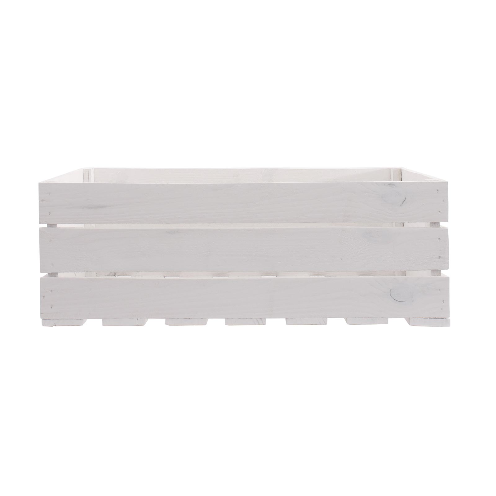 Deko-Holzkiste - natur weiß matt - 40x21 cm