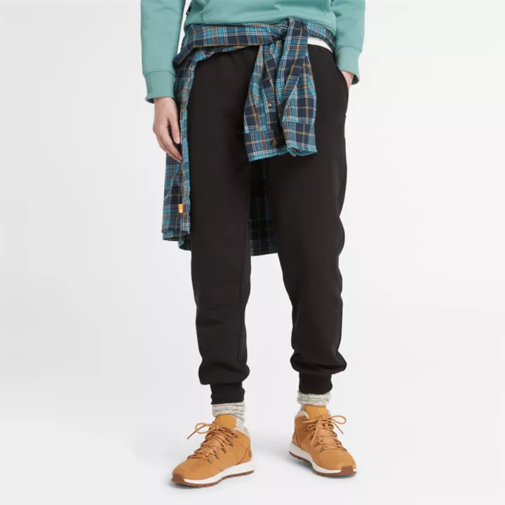 Pantalon de survêtement à envers brossé pour femme en noir