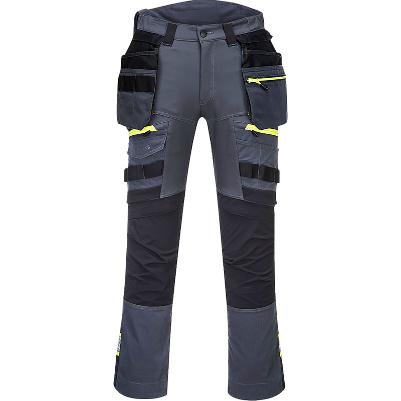 Portwest DX4 stretch werkbroek met afneembare holsterzakken + gratis kniestukken 54 grijs
