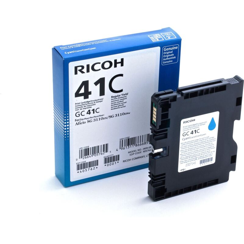 Cartouche Ricoh GC41 cartouches couleurs séparées pour imprimante gel d'encre