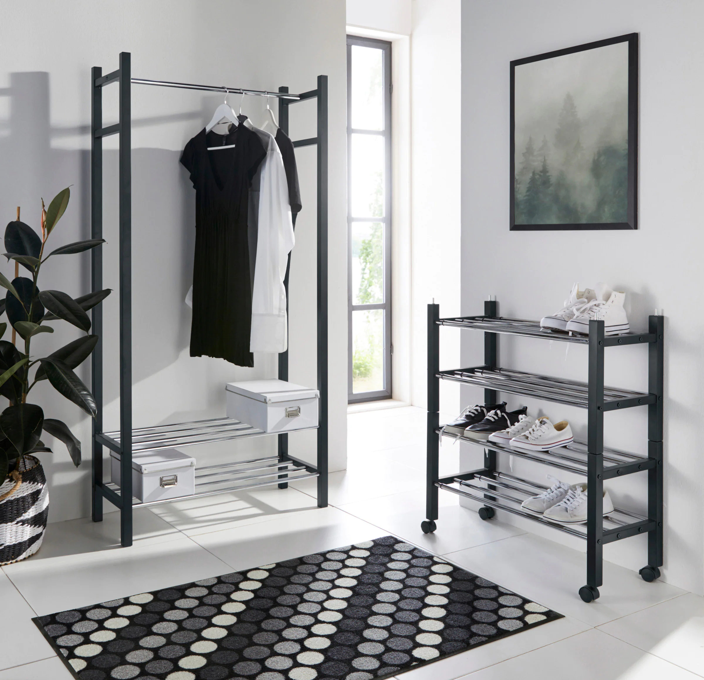 heine home Schuhregalrollen in schwarz