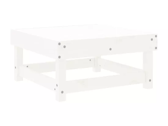Repose-pied de jardin blanc bois de pin massif
