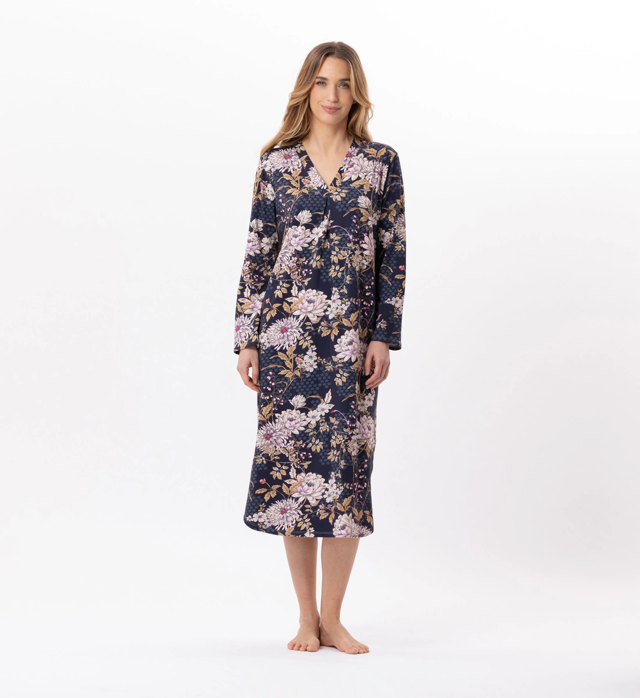 GLORIA 811 - Chemise de nuit longue en jersey | Multicolore