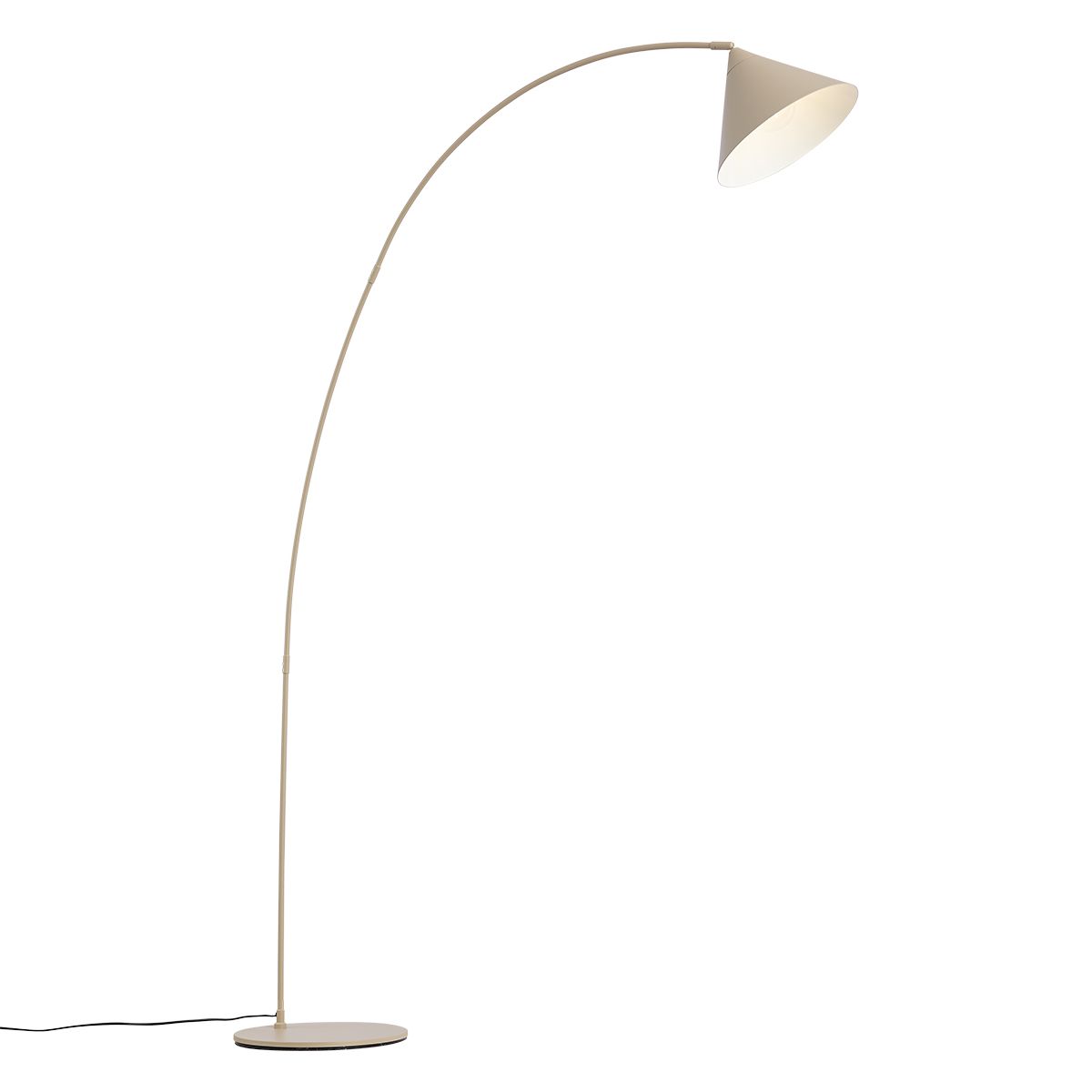 Retro vloerlamp beige met witte binnenkant - Triangolo